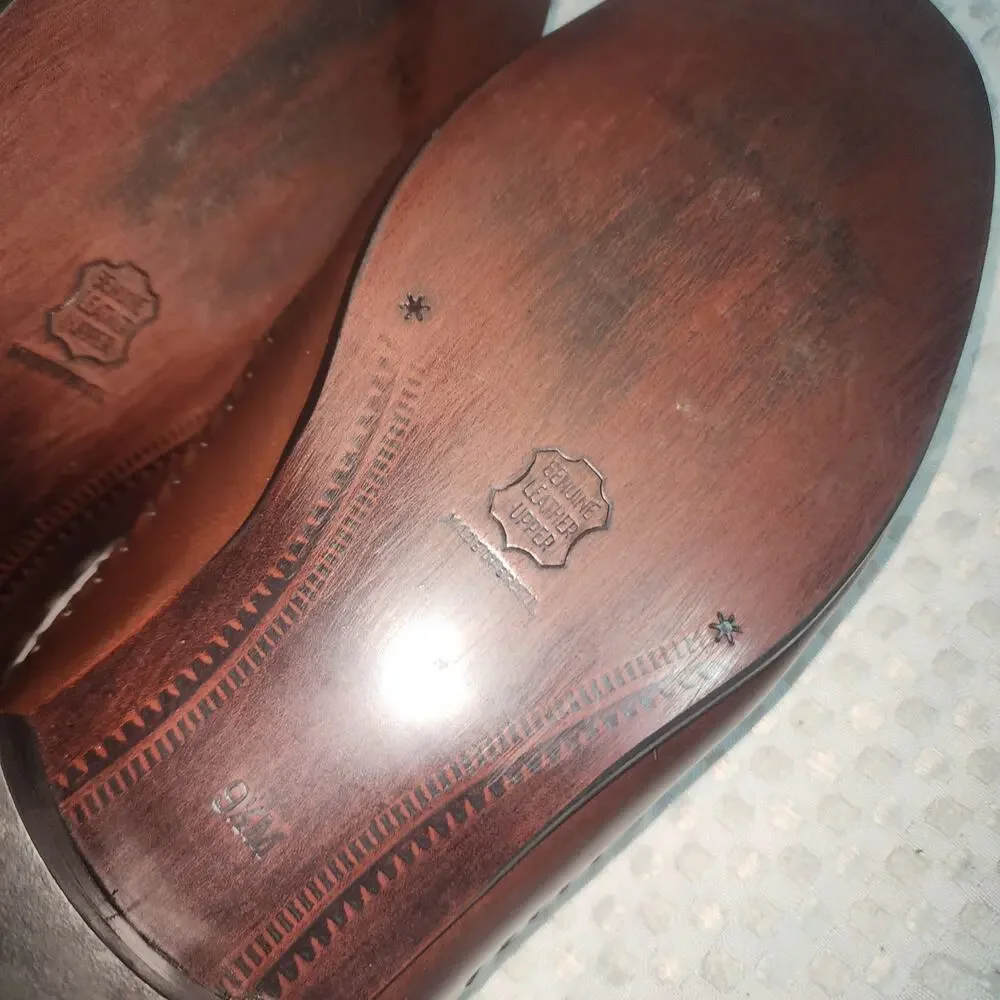 STACY ADAMS EUC MENS SZ 9.5 FLEX WING TIP TASSEL LOAFER SHOES
